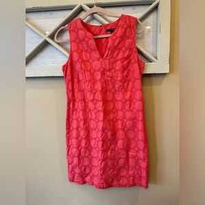 Banana Republic coral eyelet pattern lined dress size 6 sleeveless‎